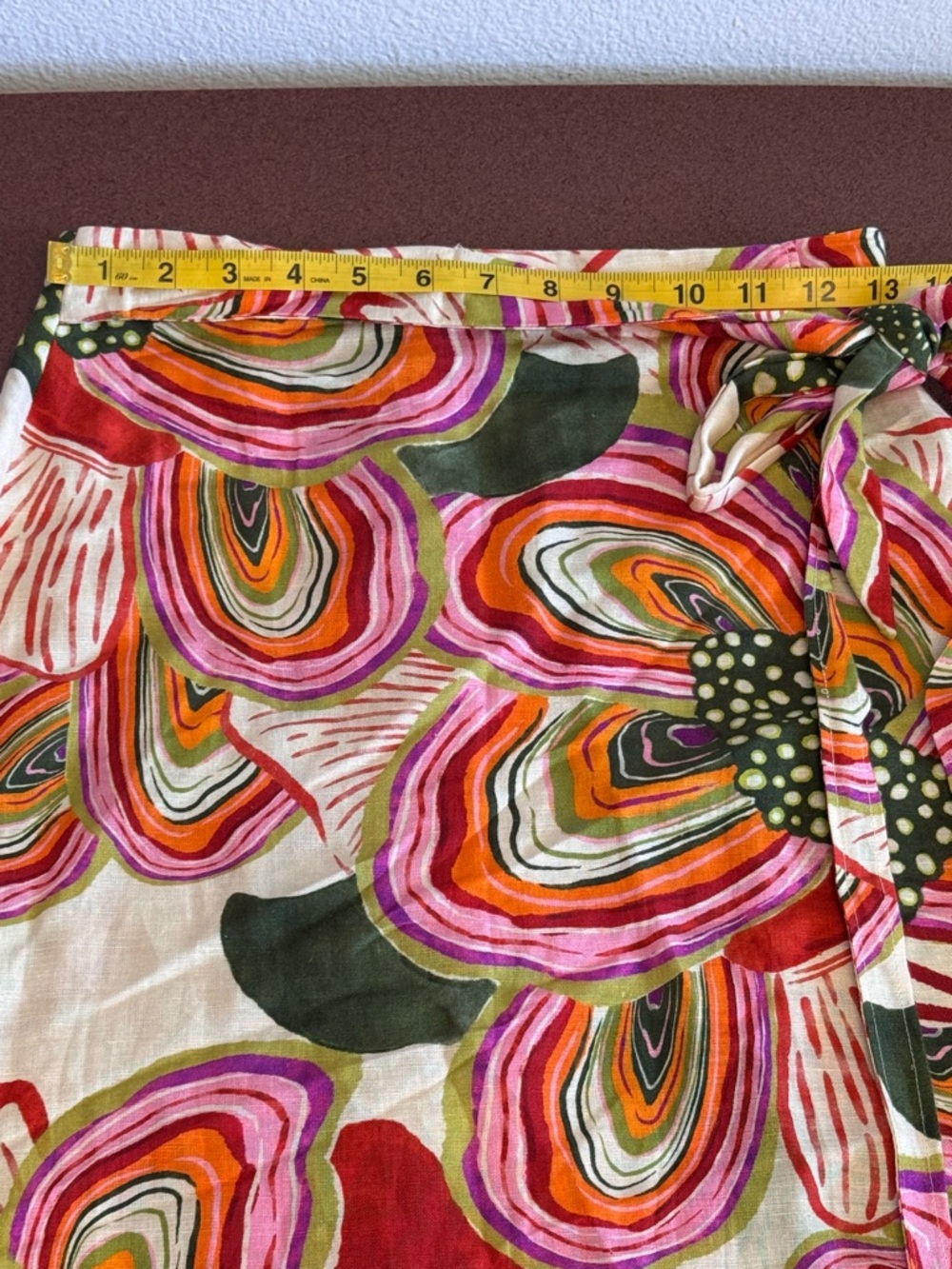 Like New! Farm Rio X Anthropologie Linen Blend Wrap Midi Skirt Floral XS - Picture 9 of 13